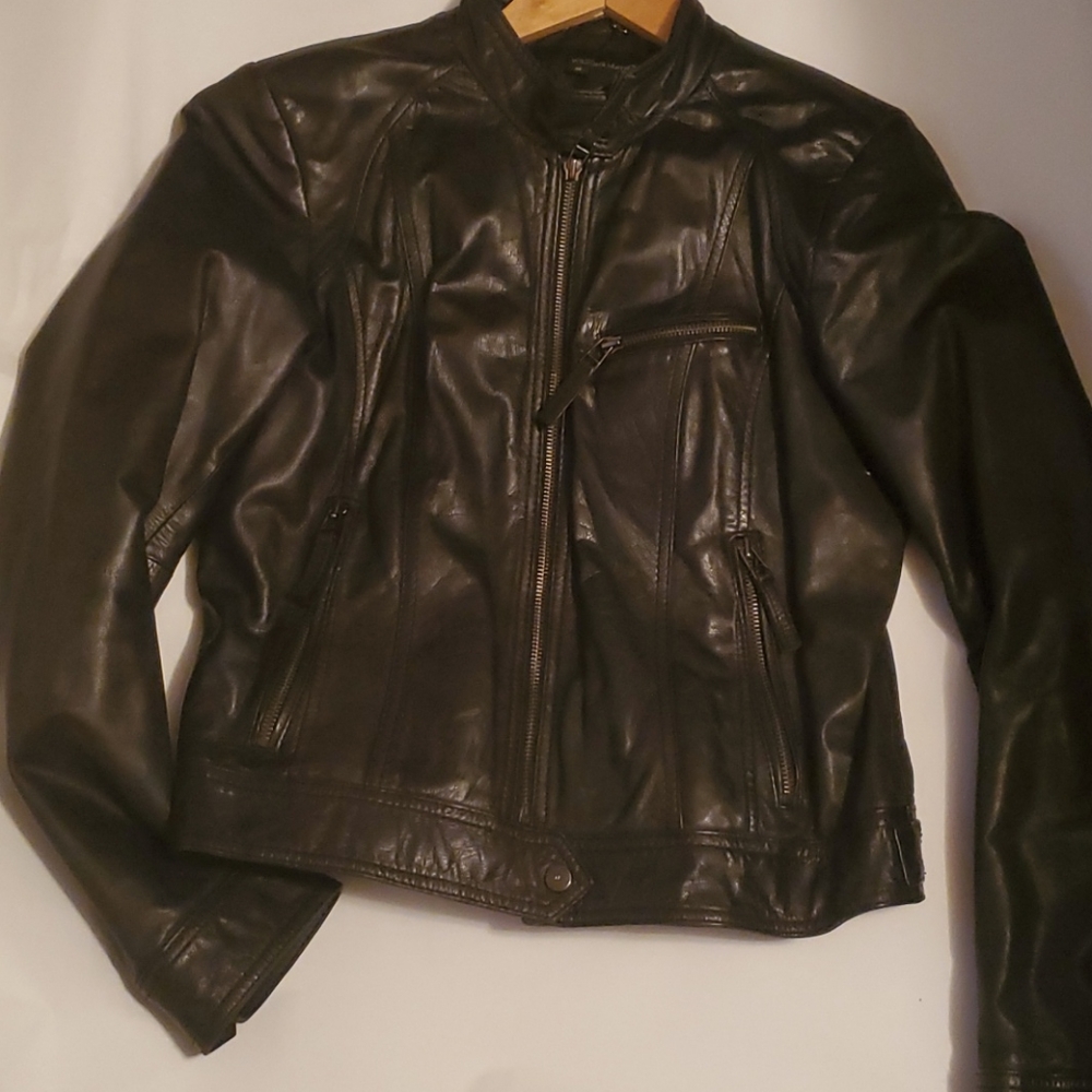 Wilson's Leather black moto jacket